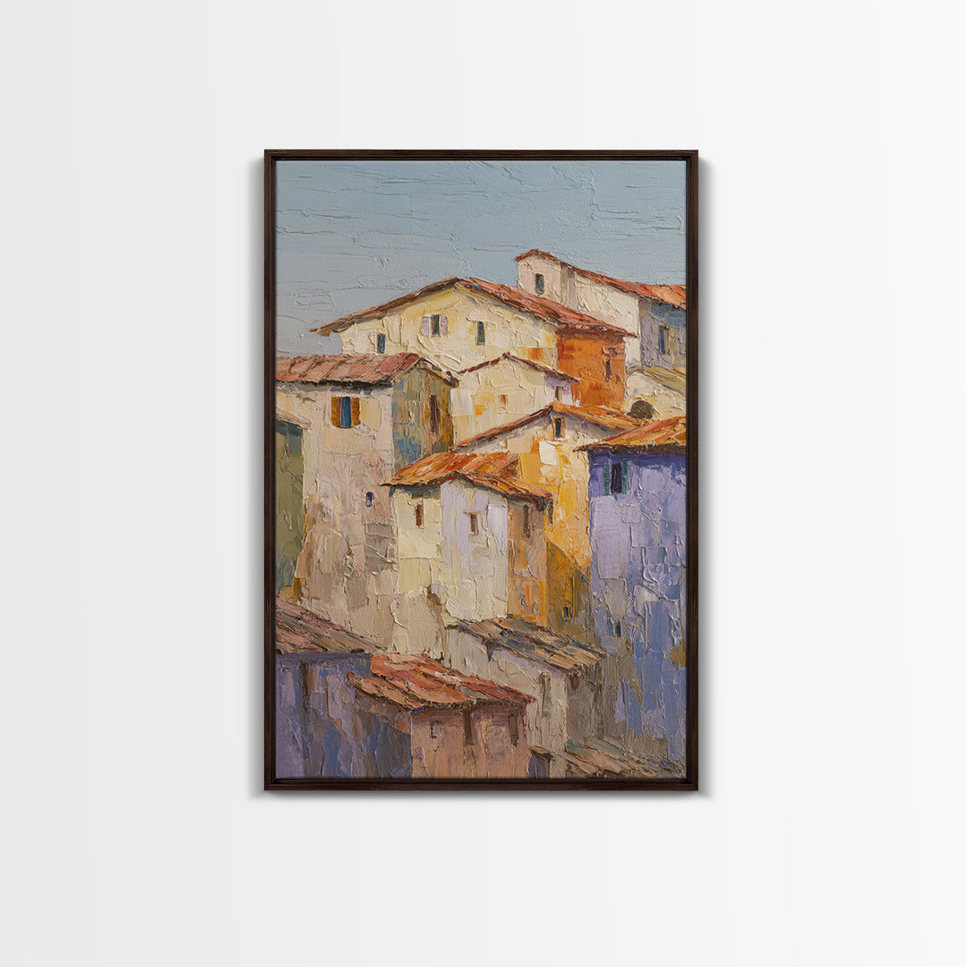Sunset over Lavender Field Framed Canvas Print, Impressionist Art, Living Room Decor, Fine Art, Impression, Landscape Art, IMP-2x3-94