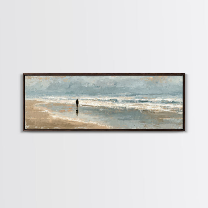 Coastal Beach Figures Canvas Print, Impressionist Art, Floral Print, Living Room Decor, Fine Art, Impression, Contemporary Art, IMP-3x1-11