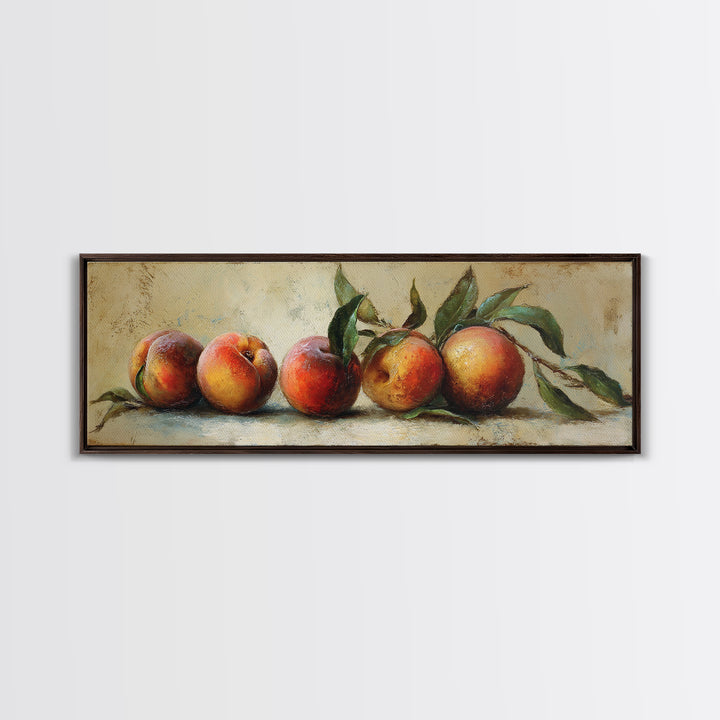 Still Life of Peaches Framed Canvas Print, Impressionist Art, Gallery Decor, Living Room Decor, Fine Art, Impression, IMP-3x1-15