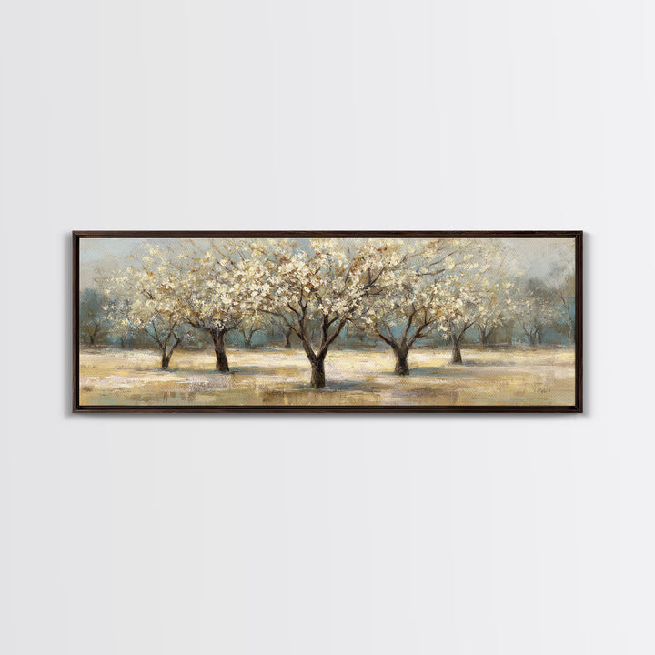 Spring Orchard with Blossoming Trees Canvas Print, Impressionist Art, Living Room Decor, Abstract Art, Impression, IMP-3x1-22