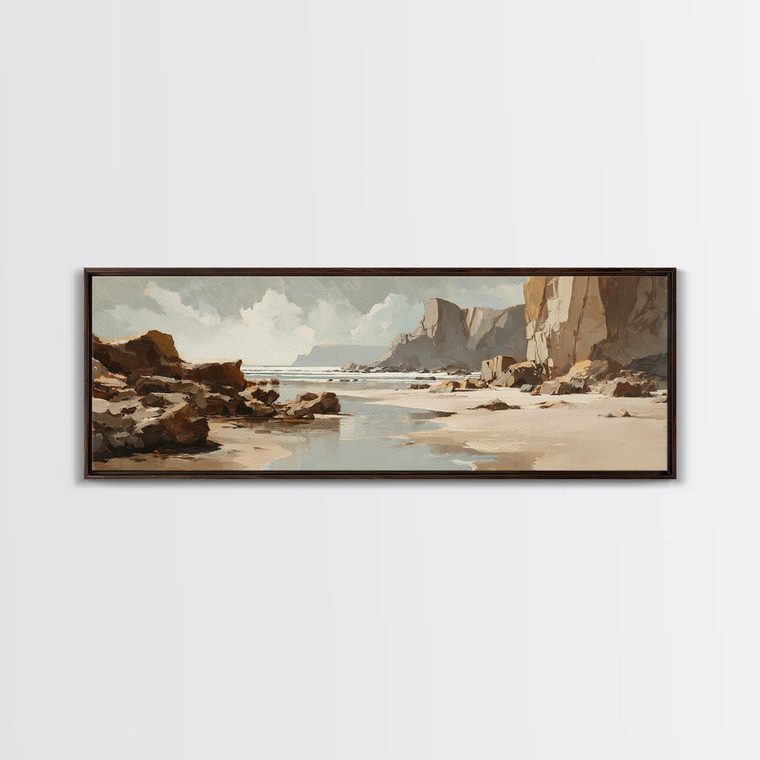 Soft Seaside Cliffs Canvas Print, Impressionist Art, Landscape Wall Art, Living Room Decor, Fine Art, Impression, Luxury Decor, IMP-3x1-45
