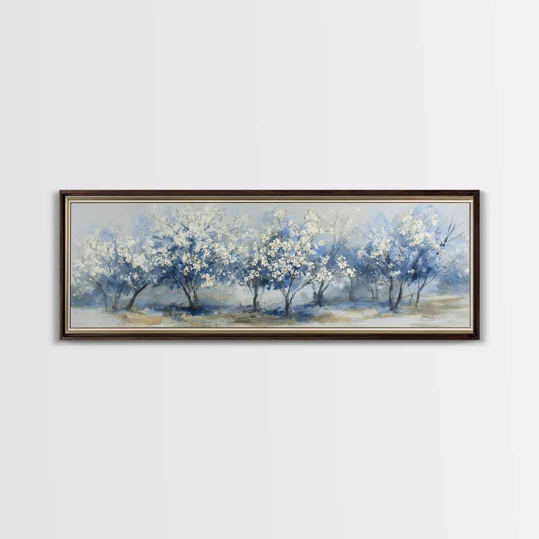 Spring Orchard with Blossoming Trees Canvas Print, Impressionist Art, Abstract Painting, Living Room Decor, Impression, IMP-3x1-46