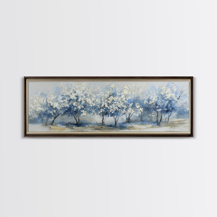 Spring Orchard with Blossoming Trees Canvas Print, Impressionist Art, Abstract Painting, Living Room Decor, Impression, IMP-3x1-46