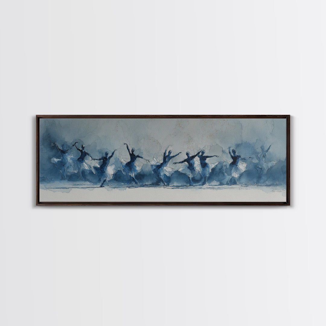 Dancers Suggested by Soft Moving Brushwork Framed Canvas Print, Impressionist Art, Painting, Living Room Decor, Impression, IMP-3x1-55