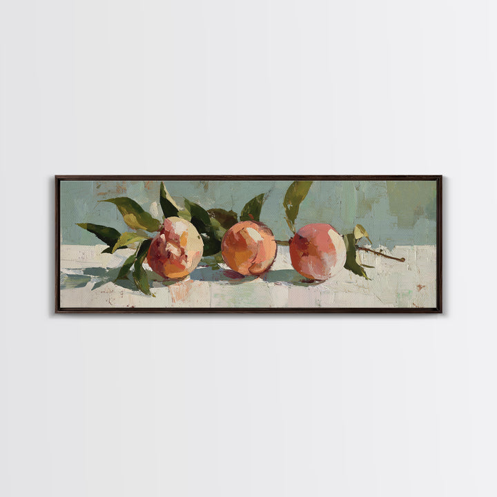 Still Life of Peaches Framed Canvas Print, Impressionist Art, Contemporary Art, Living Room Decor, Fine Art, Impression, IMP-3x1-63