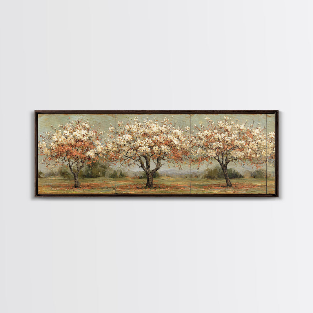 Spring Orchard with Blossoming Trees Canvas Print, Impressionist Art, Wall Art, Living Room Decor, Oil Painting, Impression, IMP-3x1-70