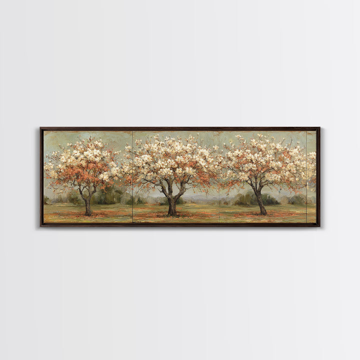 Spring Orchard with Blossoming Trees Canvas Print, Impressionist Art, Wall Art, Living Room Decor, Oil Painting, Impression, IMP-3x1-70