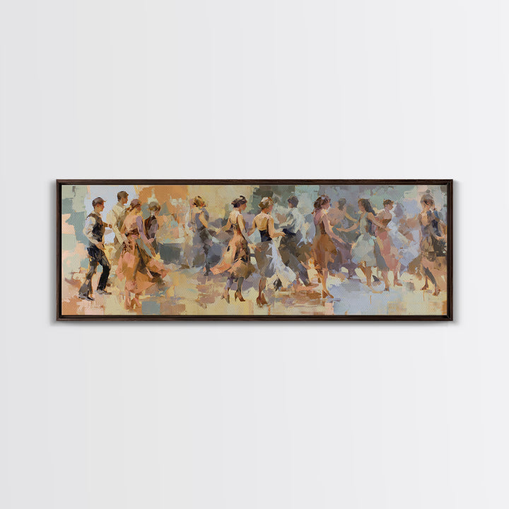 Dancers Suggested by Soft Moving Brushwork Canvas Print, Impressionist Art, Horizontal Wall Art, Living Room Decor, Impression, IMP-3x1-79