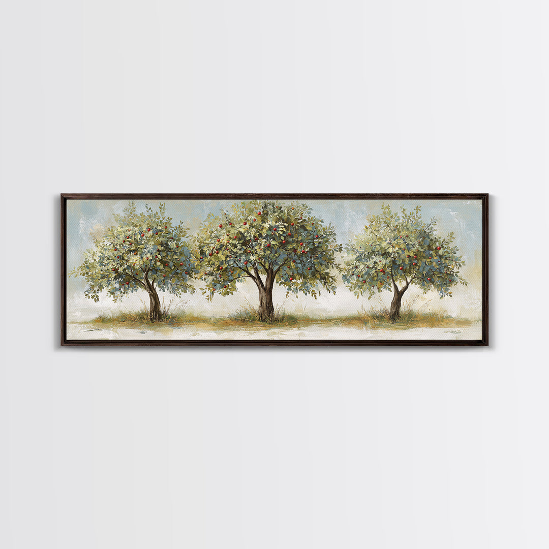 Apple Tree in Summer Orchard Framed Canvas Print, Impressionist Art, Flower Print, Living Room Decor, Fine Art, Impression, IMP-3x1-81