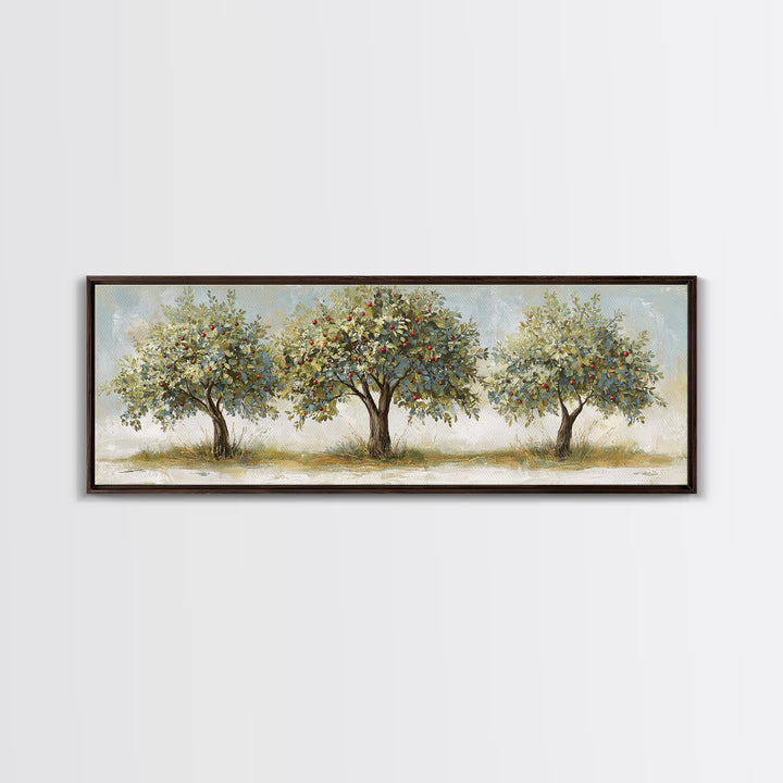 Apple Tree in Summer Orchard Framed Canvas Print, Impressionist Art, Flower Print, Living Room Decor, Fine Art, Impression, IMP-3x1-81