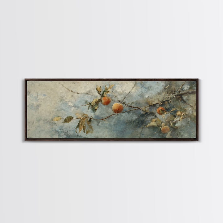 Still Life of Peaches Framed Canvas Print, Impressionist Art, Textured Wall Art, Living Room Decor, Fine Art, Impression, IMP-3x1-87