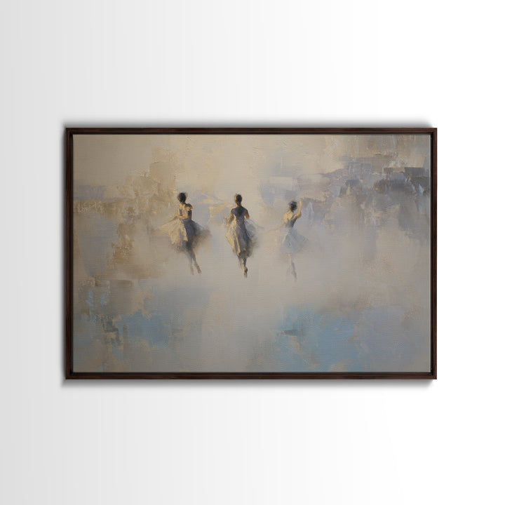 Dancers Suggested by Soft Moving Brushwork Canvas Print, Impressionist Art, Statement Artwork, Living Room Decor, Impression, IMP-3x2-19
