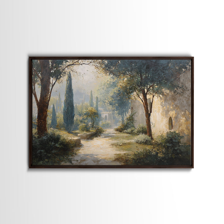Garden Path Covered Canvas Print, Impressionist Art, Modern Art, Living Room Decor, Oil Painting, Impression, Statement Artwork, IMP-3x2-54