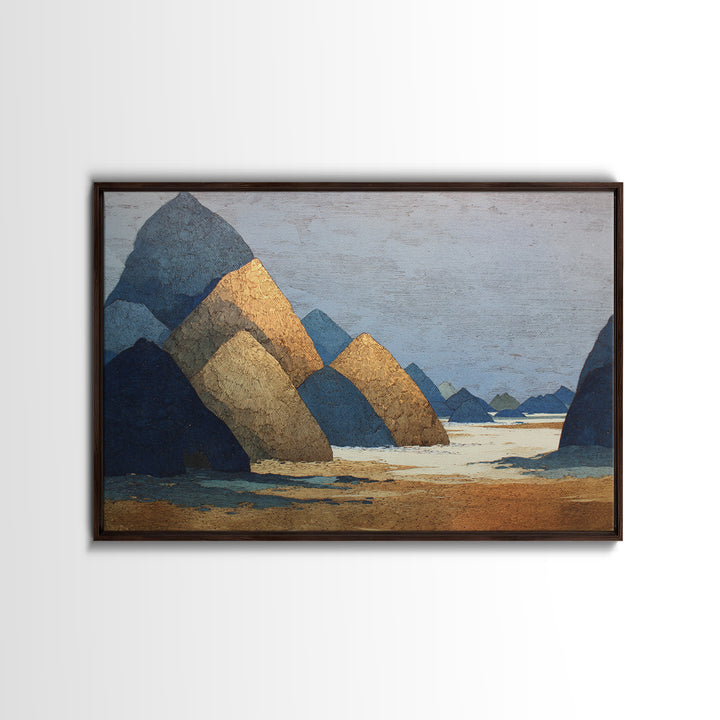 Haystacks Glowing at Golden Hour Canvas Print, Impressionist Art, Room Decor, Living Room Decor, Fine Art, Impression, IMP-3x2-56