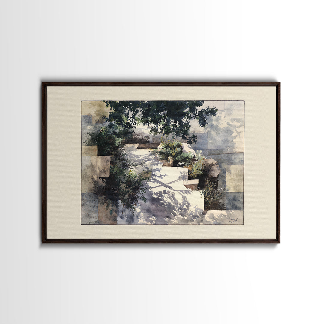Garden Path Covered Framed Canvas Print, Impressionist Art, Modern Wall Art, Living Room Decor, Fine Art, Impression, IMP-3x2-6