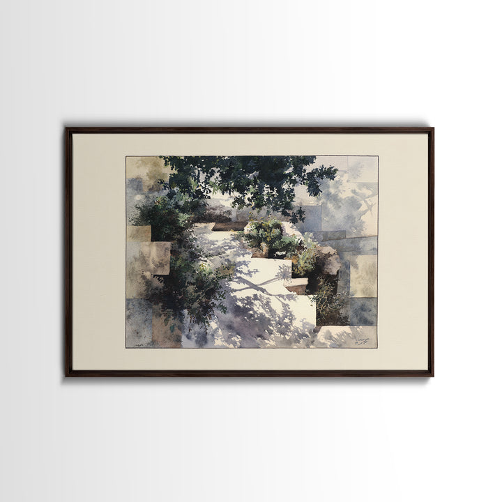Garden Path Covered Framed Canvas Print, Impressionist Art, Modern Wall Art, Living Room Decor, Fine Art, Impression, IMP-3x2-6