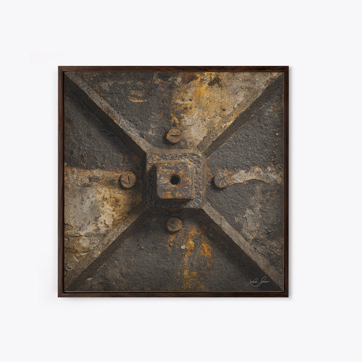 Exposed Brick Texture Abstract Framed Canvas Print, Industrial Art, Texas Art, Living Room Decor, Abstract Art, Foundry, IND-1x1-100