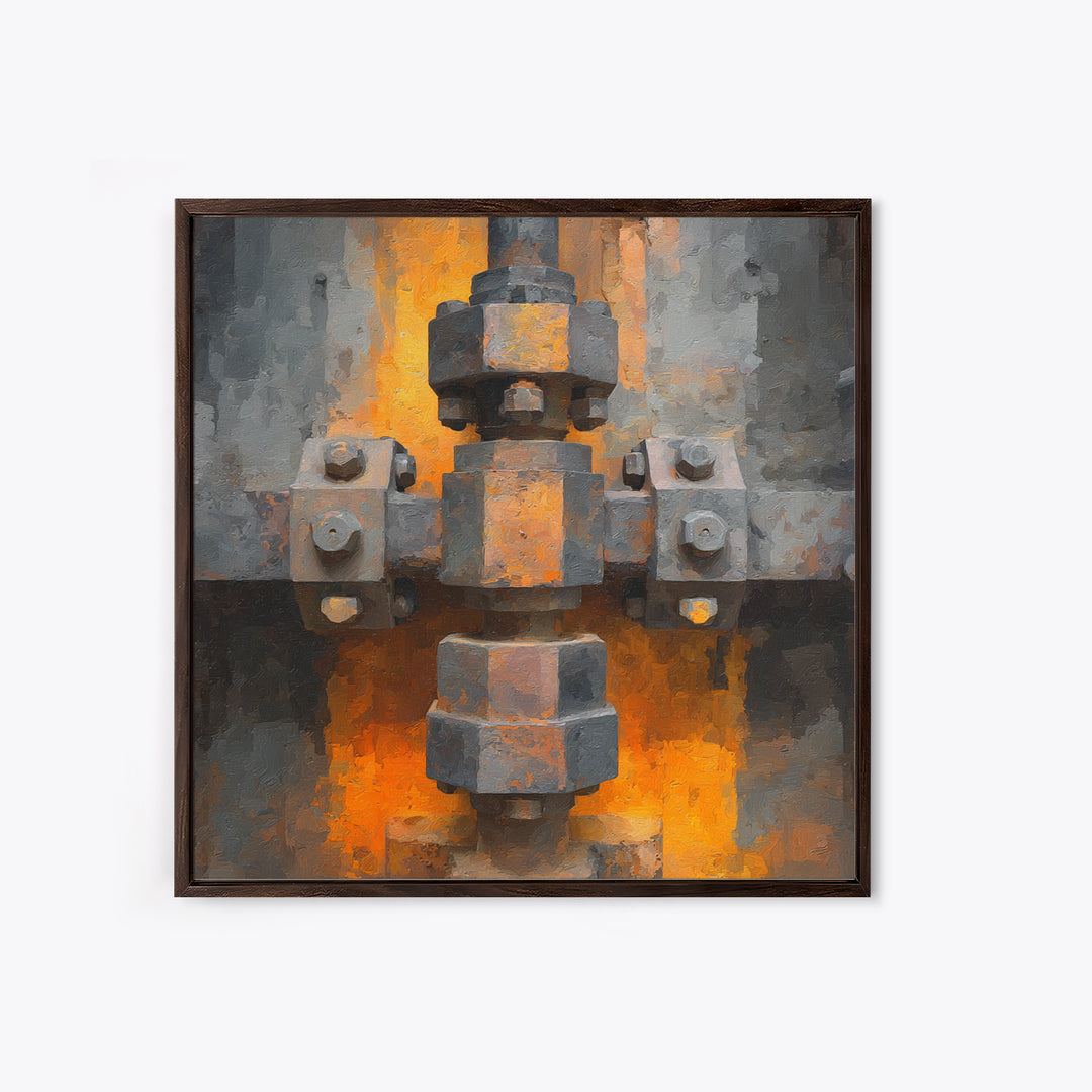 Urban Rail Yard Framed Canvas Print, Industrial Art, Luxury Decor, Living Room Decor, Fine Art, Foundry, Art Print, Printables, IND-1x1-21