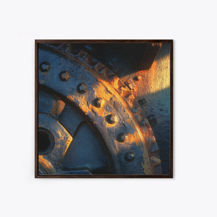 Steam Locomotive Wheel Closeup Canvas Print, Industrial Art, Modern Decor, Living Room Decor, Oil Painting, Foundry, Wall Decor, IND-1x1-54