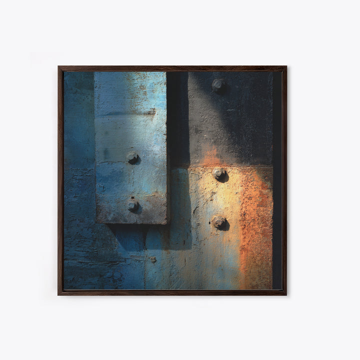 Concrete Wall Abstract Framed Canvas Print, Industrial Art, Wall Decor, Living Room Decor, Fine Art, Foundry, Abstract Wall Art, IND-1x1-57