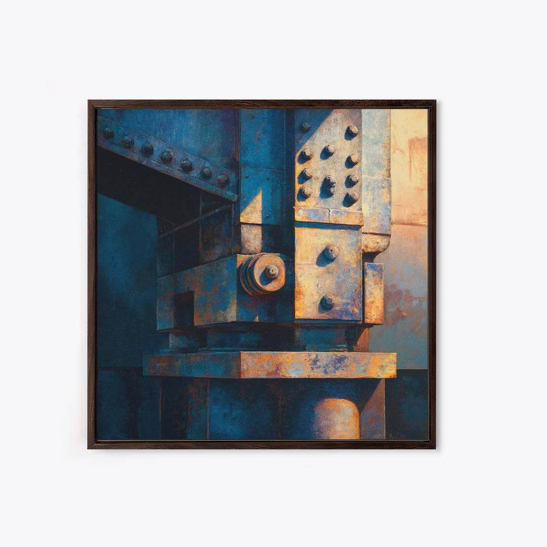 Urban Rail Yard Canvas Print, Industrial Art, Living Room Decor, Watercolor Art, Foundry, Abstract Art, Textured Wall Art, IND-1x1-69