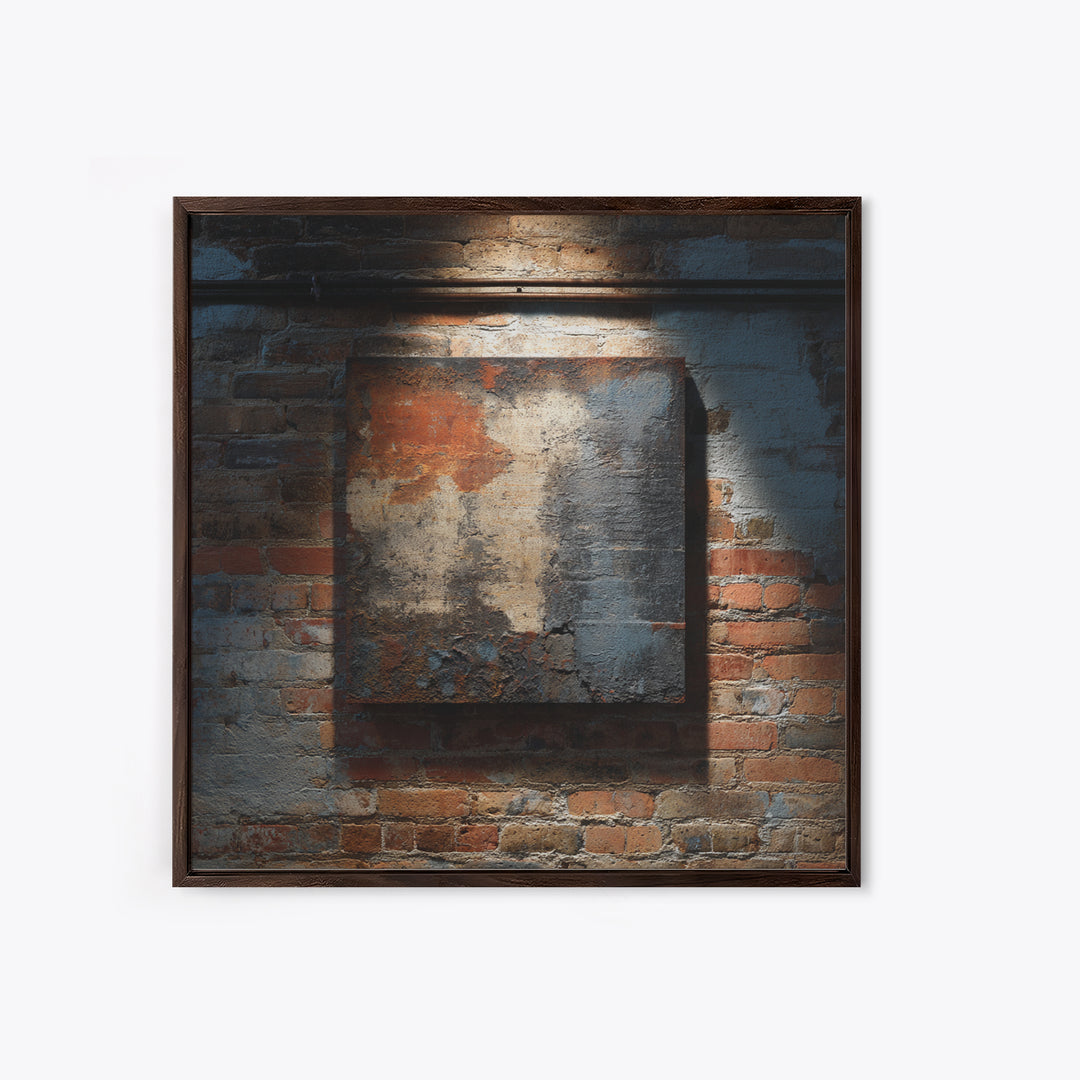 Exposed Brick Texture Abstract Canvas Print, Industrial Art, Rustic Home Decor, Living Room Decor, Abstract Art, Foundry, IND-1x1-76