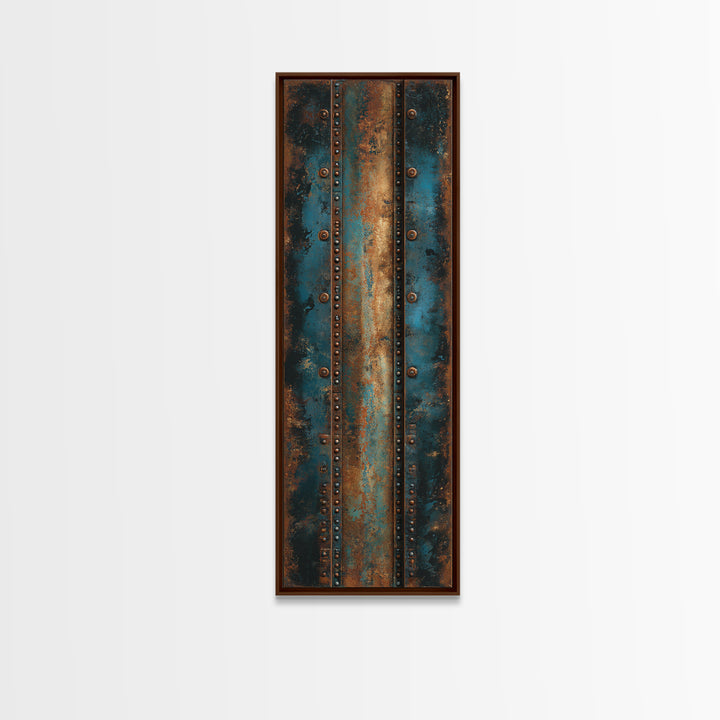 Riveted Metal Panel Texture Study Canvas Print, Industrial Art, Black and White Art, Living Room Decor, Fine Art, Foundry, IND-1x3-10
