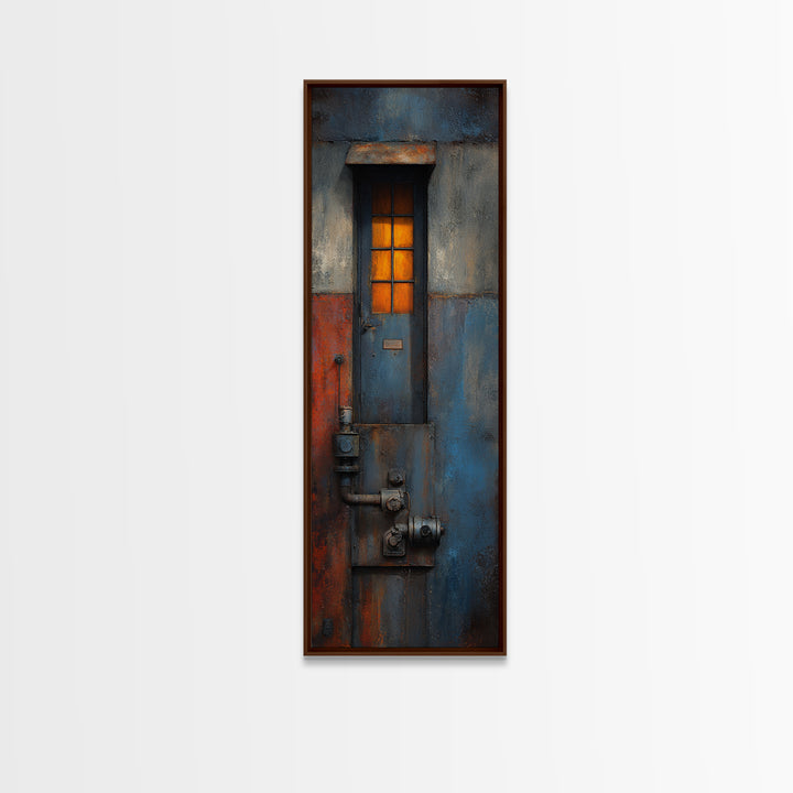 Old Factory Window Framed Canvas Print, Industrial Art, Minimalist Decor, Living Room Decor, Fine Art, Foundry, Wall Hanging, IND-1x3-62