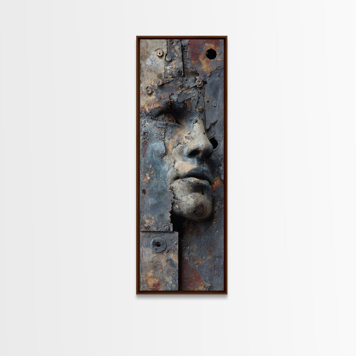 Concrete Wall Abstract Canvas Print, Industrial Art, Abstract Art, Living Room Decor, Foundry, Bauhaus Poster, Contemporary Art, IND-1x3-93