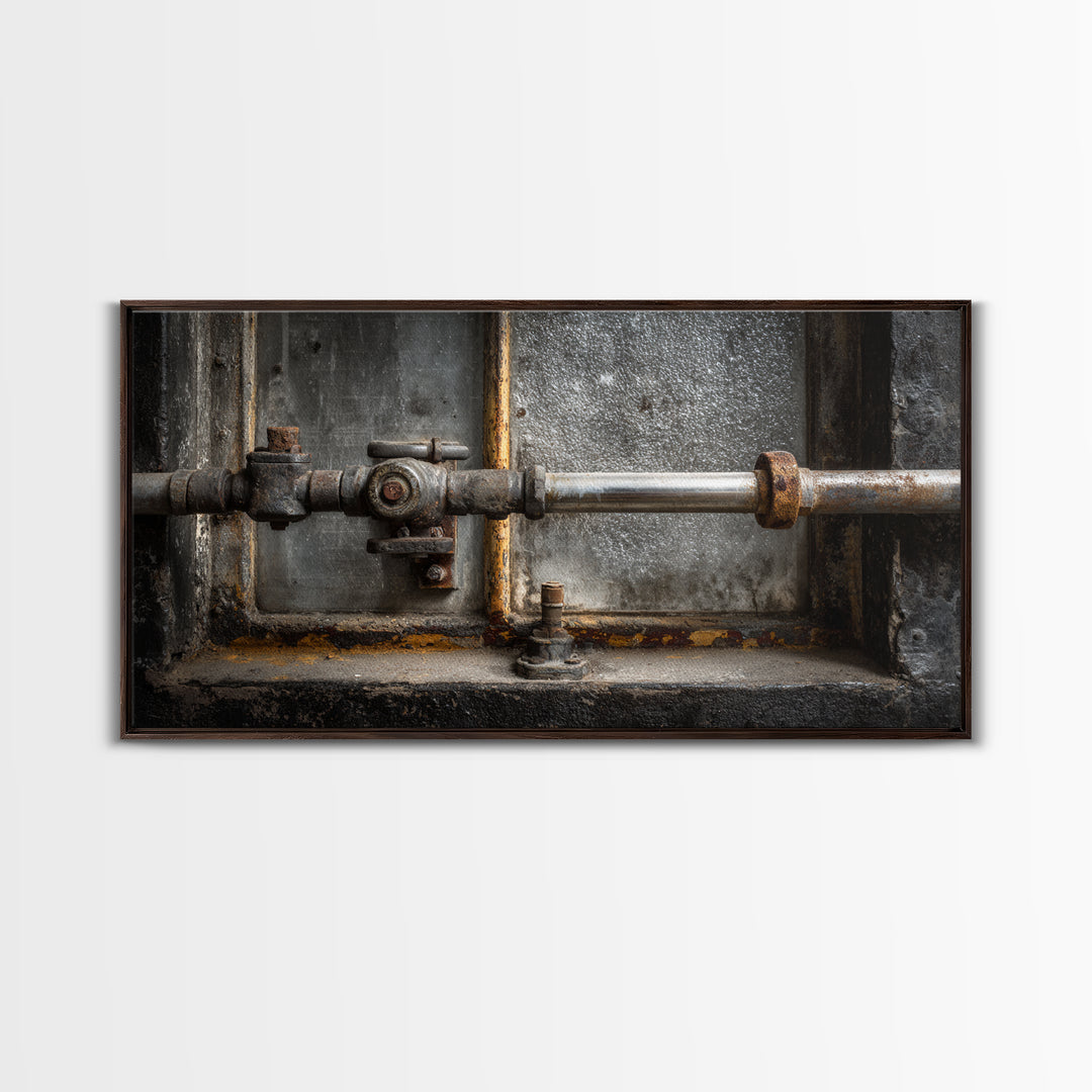 Old Factory Window Canvas Print, Industrial Art, Home Decor, Living Room Decor, Foundry, Abstract Art, Textured Wall Art, IND-2x1-22