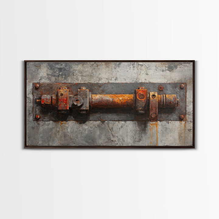 Concrete Wall Abstract Canvas Print, Industrial Art, Dining Room Wall Art, Living Room Decor, Abstract Art, Foundry, IND-2x1-53