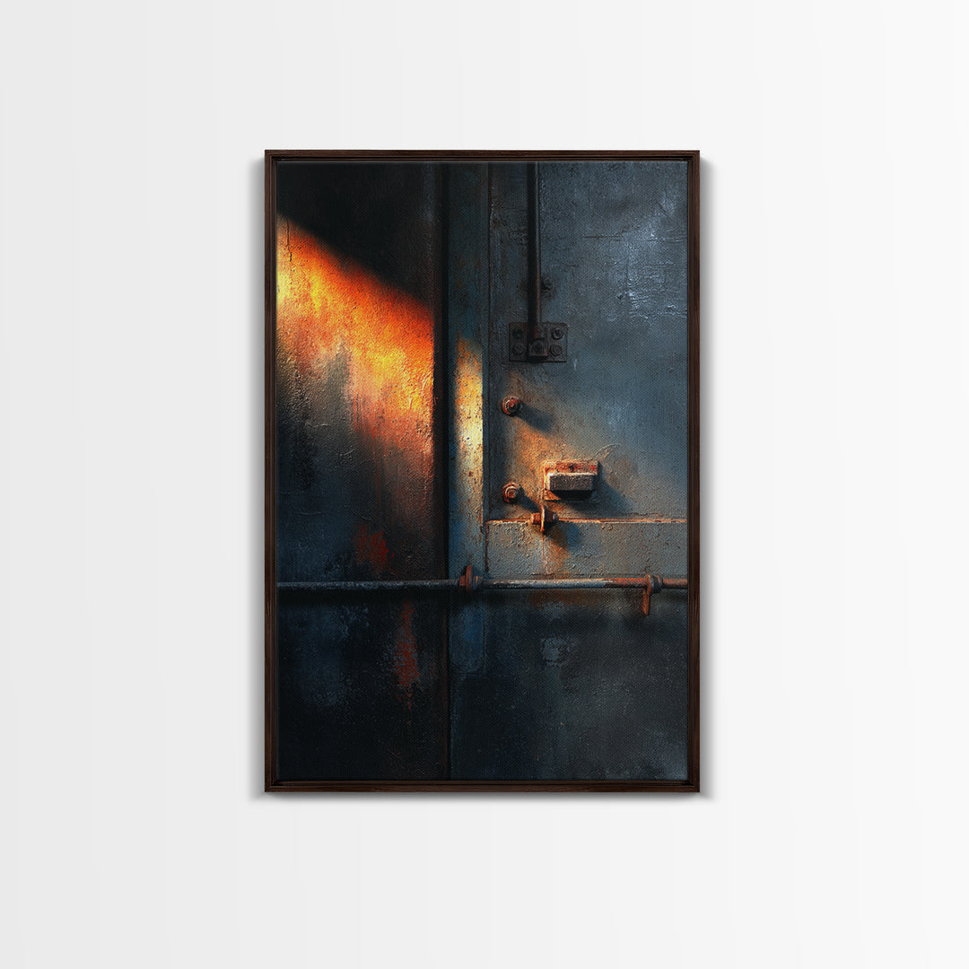 Old Factory Window Canvas Print, Industrial Art, Abstract Wall Art, Living Room Decor, Fine Art, Foundry, Black and White Art, IND-2x3-58