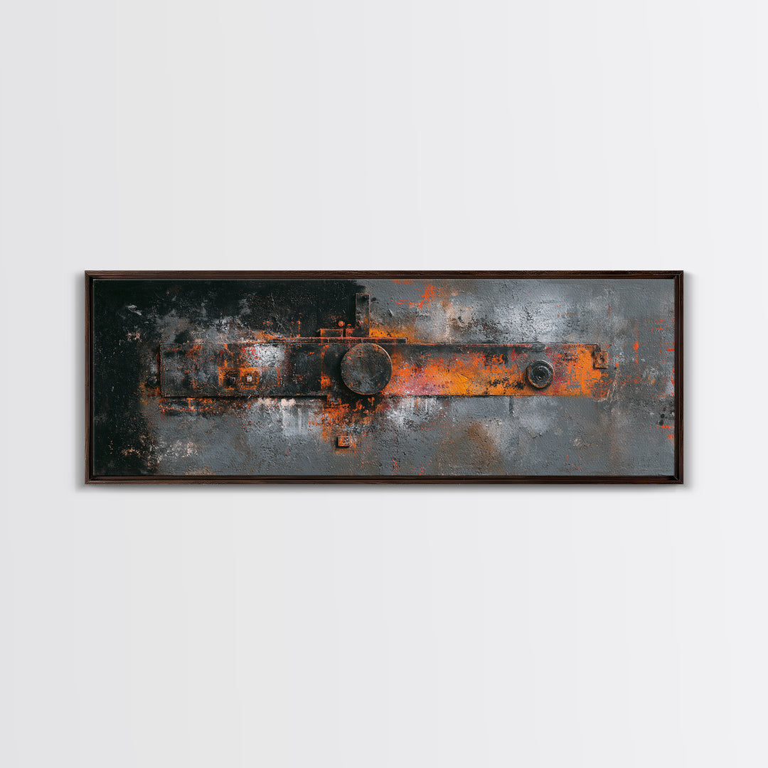 Exposed Brick Texture Abstract Framed Canvas Print, Industrial Art, Fine Art Print, Living Room Decor, Abstract Art, Foundry, IND-3x1-44