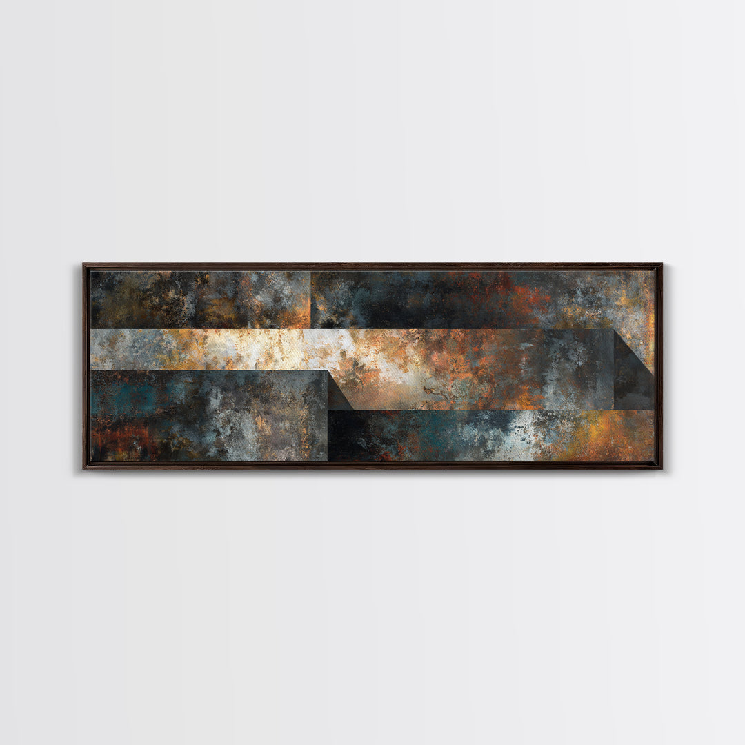 Exposed Brick Texture Abstract Canvas Print, Industrial Art, Printables, Living Room Decor, Foundry, Dining Room Wall Art, IND-3x1-92