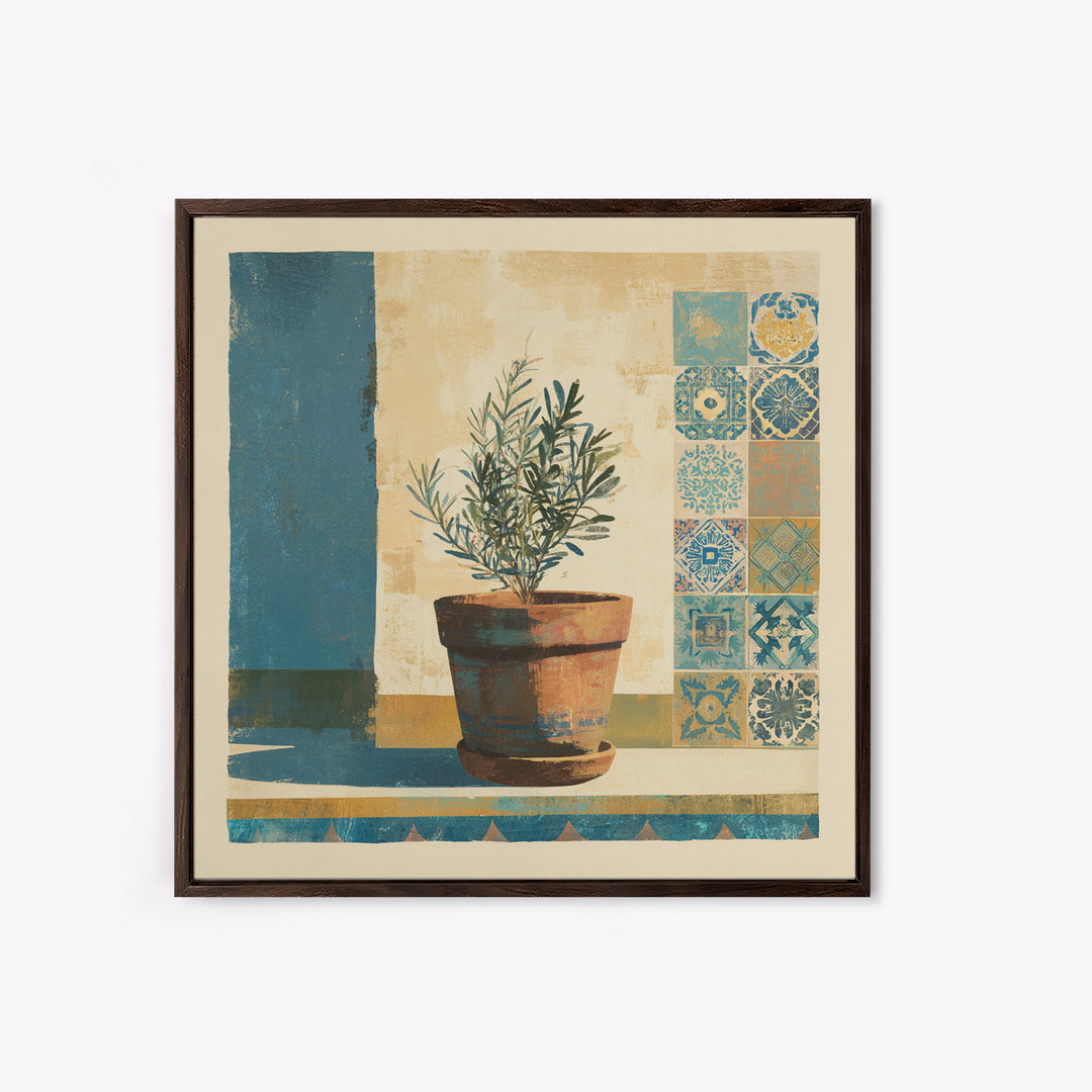 Terra Cotta Pot Canvas Print, Italian Villa Art, Living Room Wall Art, Living Room Decor, Oil Painting, Villa, Gallery Wall Set, IVA-1x1-22