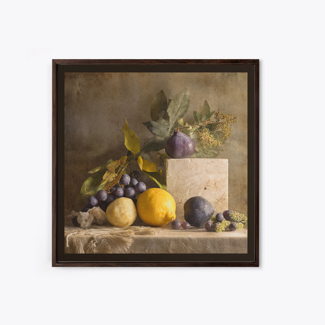 Marble Fruit Still Life Canvas Print, Italian Villa Art, Large Wall Art, Living Room Decor, Fine Art, Villa, Landscape Art, IVA-1x1-23