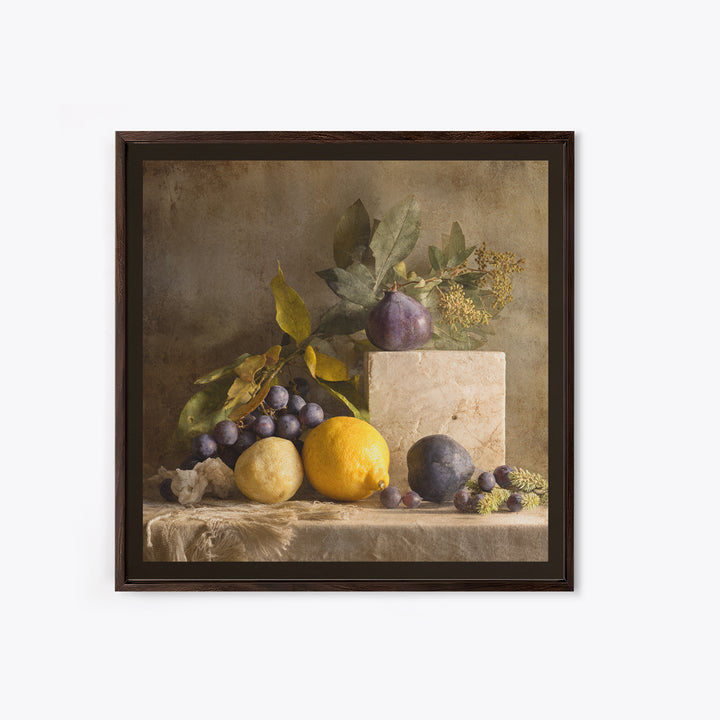 Marble Fruit Still Life Canvas Print, Italian Villa Art, Large Wall Art, Living Room Decor, Fine Art, Villa, Landscape Art, IVA-1x1-23