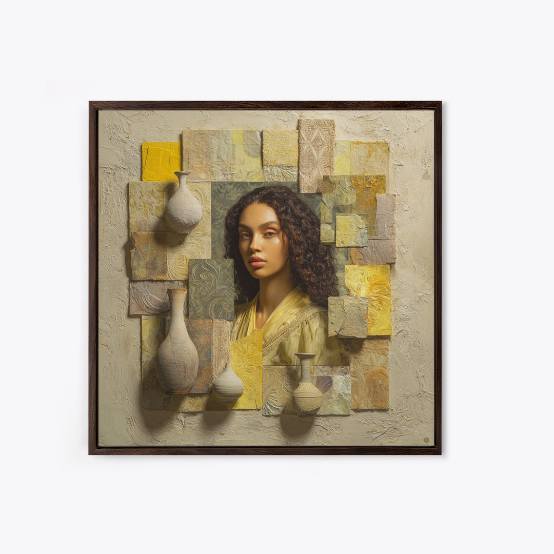 Renaissance Inspired Portrait with Modern Softness Canvas Print, Italian Villa Art, Landscape Painting, Living Room Decor, IVA-1x1-42