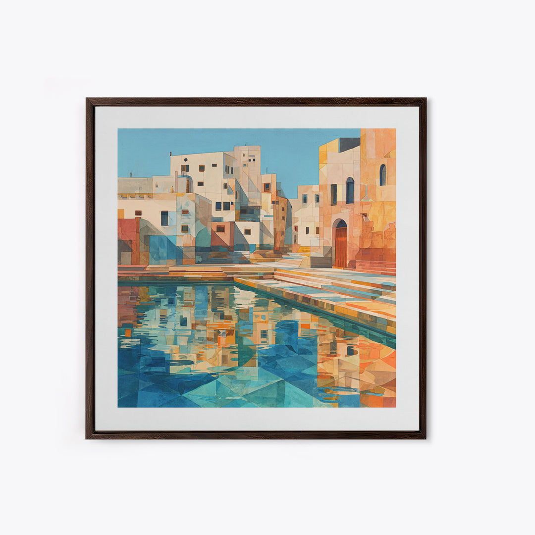 Venetian Canal Reflection Without City Crowd Canvas Print, Italian Villa Art, Bedroom Wall Art, Living Room Decor, Villa, IVA-1x1-44