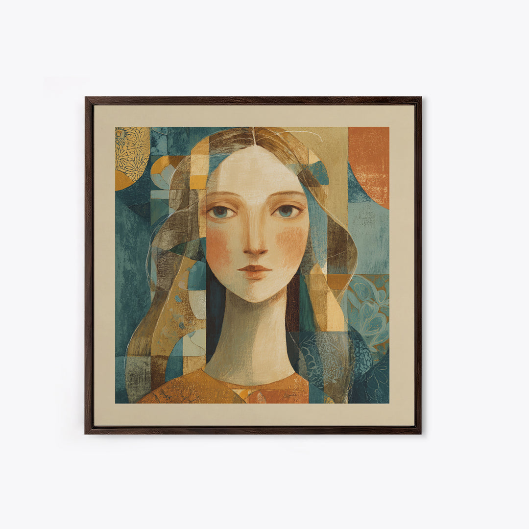 Renaissance Inspired Portrait with Modern Softness Canvas Print, Italian Villa Art, Landscape Painting, Living Room Decor, IVA-1x1-66