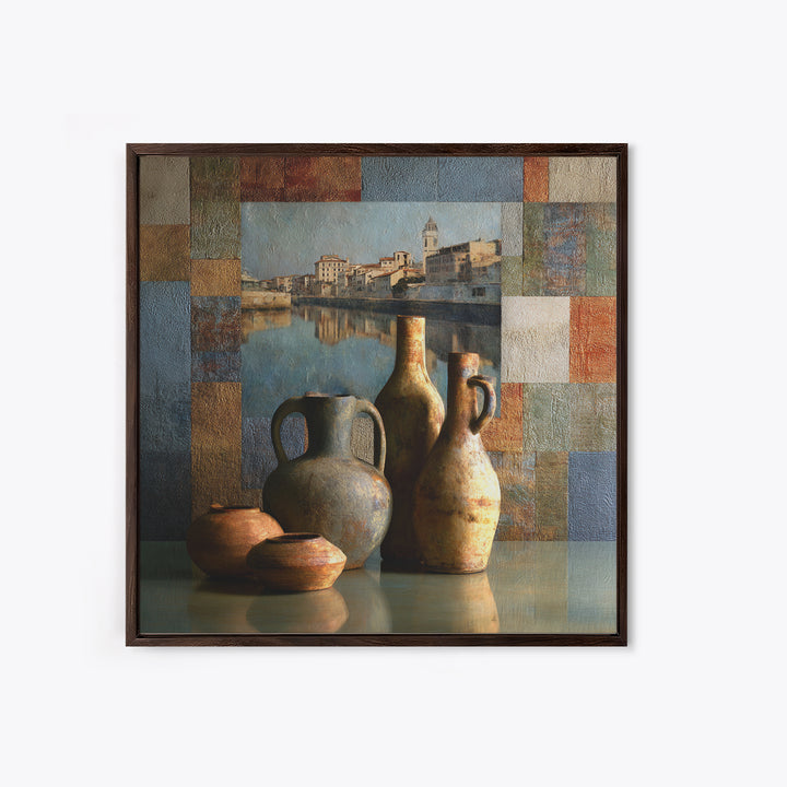 Venetian Canal Reflection Without City Crowd Canvas Print, Italian Villa Art, Gallery Wall Set, Living Room Decor, Villa, IVA-1x1-68