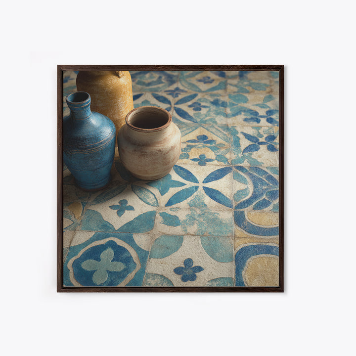 Florentine Floral Ornament Pattern Canvas Print, Italian Villa Art, Neutral Wall Art, Living Room Decor, Fine Art, Villa, IVA-1x1-82