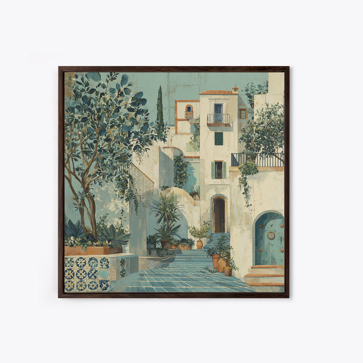Amalfi Coast Cliffs Canvas Print, Italian Villa Art, Neutral Wall Art, Living Room Decor, Fine Art, Villa, Statement Artwork, IVA-1x1-85