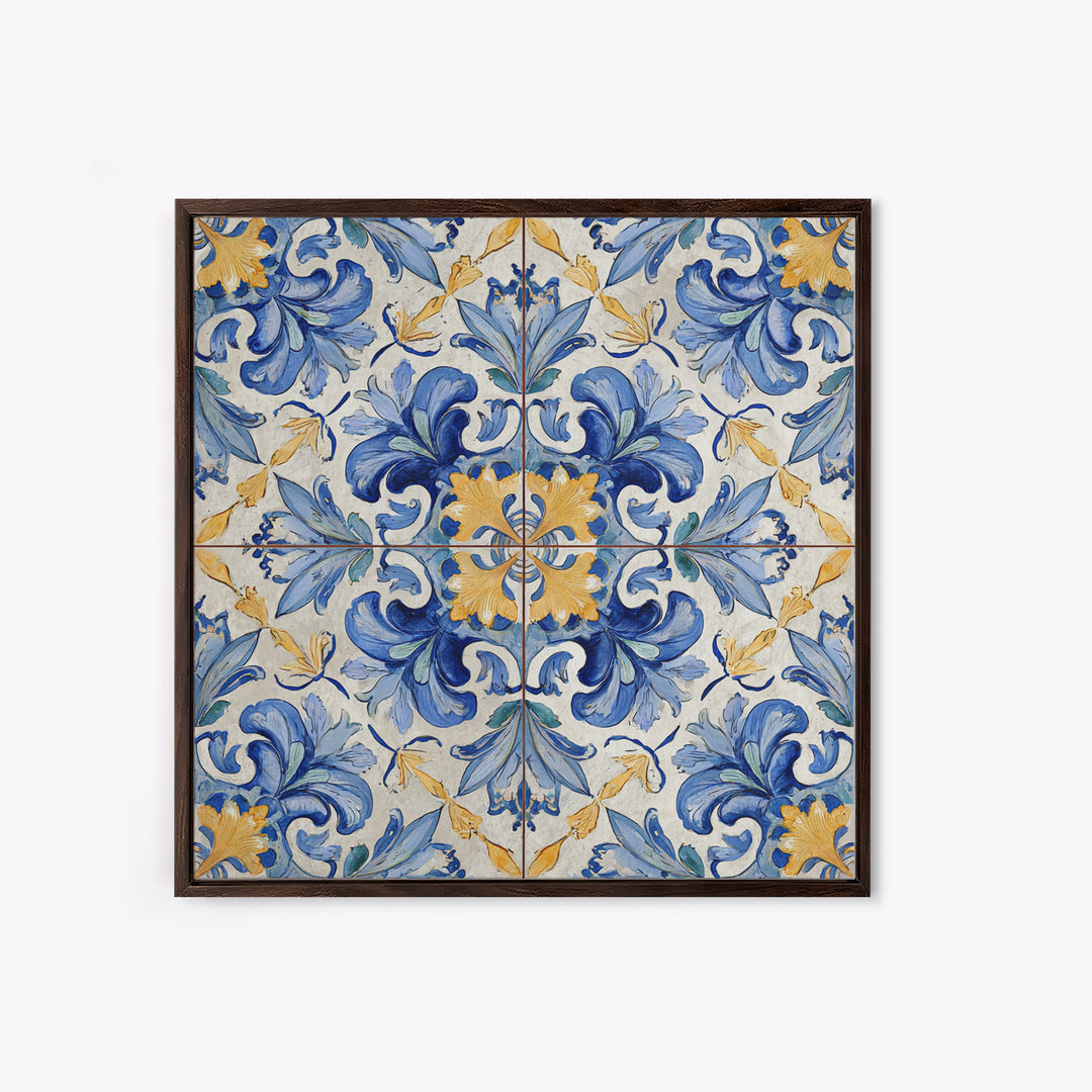 Italian Tile Pattern Canvas Print, Italian Villa Art, Rustic Home Decor, Living Room Decor, Fine Art, Villa, Boho Decor, IVA-1x1-89
