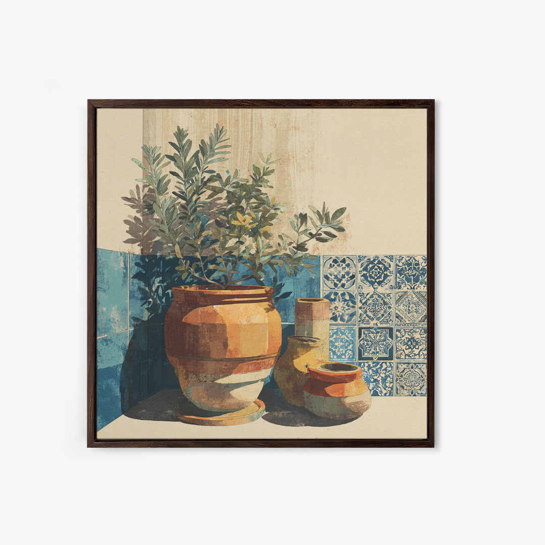 Terra Cotta Pot Canvas Print, Italian Villa Art, Living Room Art, Living Room Decor, Villa, Neutral Decor, Modern Decor, IVA-1x1-94
