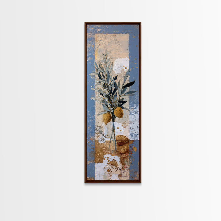 Mediterranean Arch Framing Blue Sea Framed Canvas Print, Italian Villa Art, Gallery Wall Set, Living Room Decor, Villa, IVA-1x3-20
