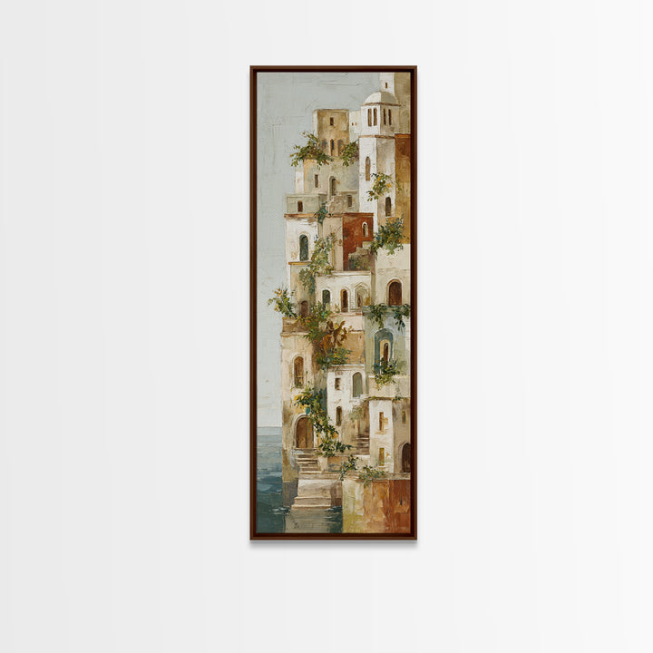 Amalfi Coast Cliffs Canvas Print, Italian Villa Art, Fine Art Print, Living Room Decor, Fine Art, Villa, Original Painting, IVA-1x3-25