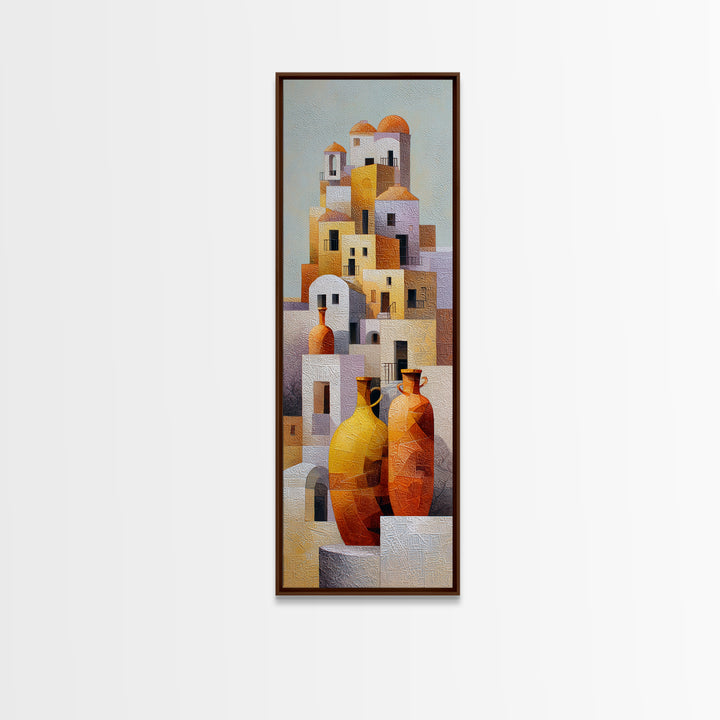 Terracotta Rooftops Against Pale Sky Canvas Print, Italian Villa Art, Wall Decor, Living Room Decor, Fine Art, Villa, IVA-1x3-40