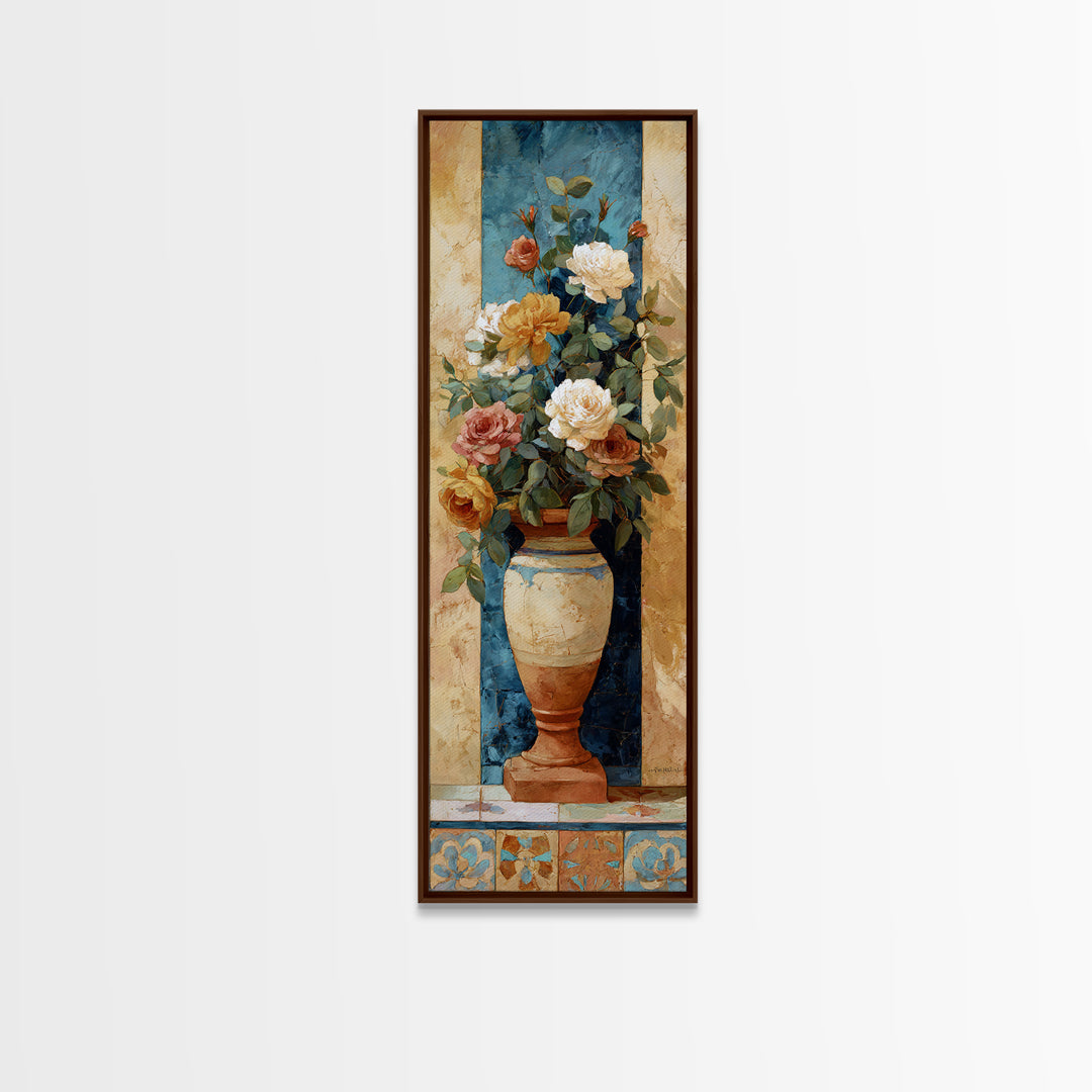 Italian Villa Garden Urn Canvas Print, Italian Villa Art, Landscape Art, Living Room Decor, Oil Painting, Villa, IVA-1x3-42