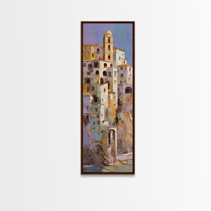 Amalfi Coast Cliffs Canvas Print, Italian Villa Art, Coastal Wall Art, Living Room Decor, Fine Art, Villa, Rustic Home Decor, IVA-1x3-49
